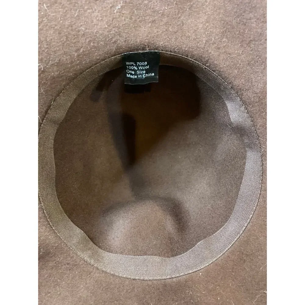 Wool Hat Brown Color Women One Size Fit All